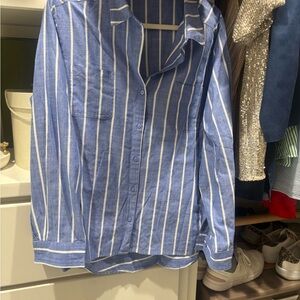 Classic Blue and White Striped Blouse